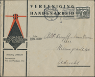 712267 Enveloppe, met opdruk van de Vereeniging Handenarbeid, Afdeeling Utrecht, Secretariaat: Van der Mondestraat 114 ...